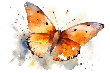 Fototapeta na wymiar butterfly on white background,watercolor painting,ai generated
