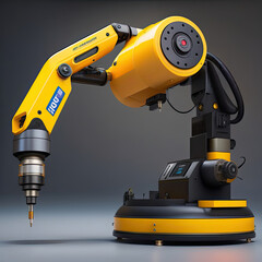 Fototapeta premium Yellow automation robot working