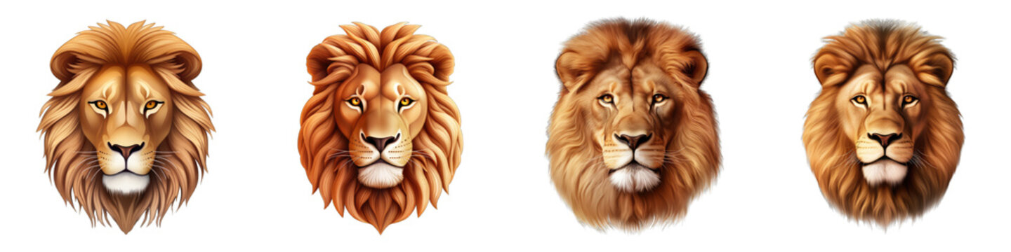 Lion clipart collection, vector, icons isolated on transparent background