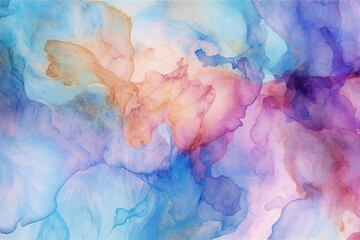 High-resolution abstract background with watercolor wash and marble pattern texture. Generative AI