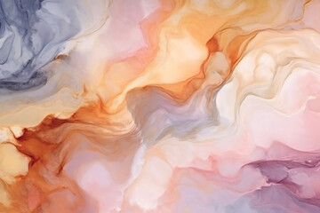 Fototapeta premium High-resolution design featuring an abstract watercolor wash and marble pattern texture. Generative AI