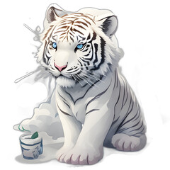 Fototapeta premium cute white tiger