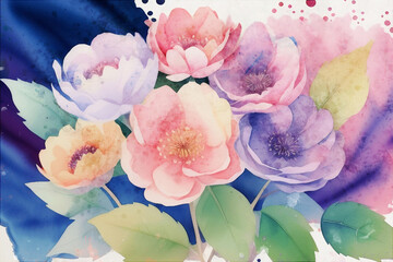 Beautiful abstract watercolor floral illustration