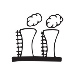 ecology. nature. protection of nature. trees. water. petrol. pack. biodegradable items. preserve nature. environment protection. clean water. EPS 10. on a white background. black color. lines. doodle.