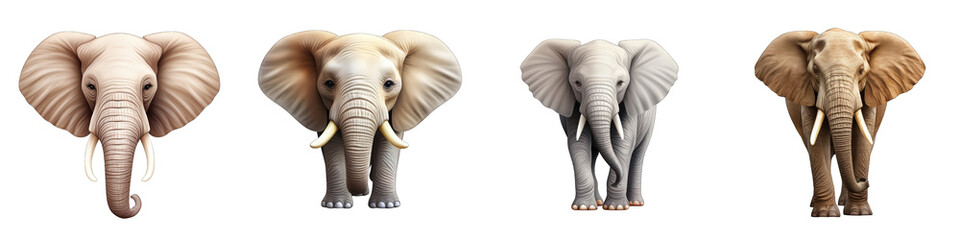 Fototapeta na wymiar Elephant clipart collection, vector, icons isolated on transparent background