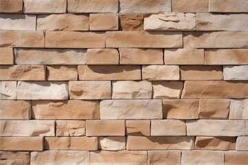 Sandstone facade seamless pattern enhances the textured stone wall brick background. Generative AI