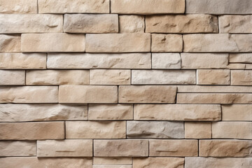 Stone wall brick background featuring a seamless pattern of sandstone facade. Generative AI