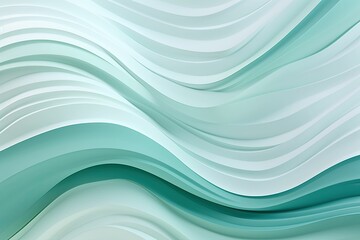 a soothing weave of mint green and seafoam blue abstract shape for backgrounds, generative ai