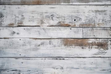 Textured white wood close-up on vintage grey timber plank wall. Generative AI