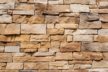 Textured stone wall brick with a seamless pattern of sandstone facade. Generative AI