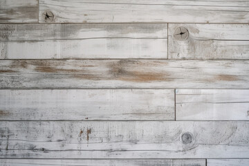 Textured white wood on vintage grey timber plank wall background. Generative AI