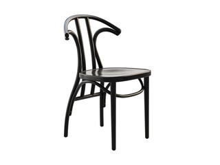 Midcentury steam-bent wooden chair with backrest. 3d render