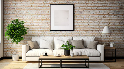 3D render Artistic Interiors- Enhancing Spaces with Mock-Up Posters, Brick Textures, and Relaxation with Sofa Designs.jpg