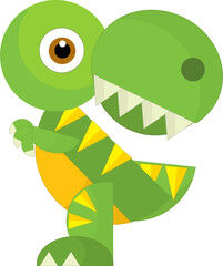 cartoon happy and funny colorful prehistoric dinosaur dino isolated illustration for kids