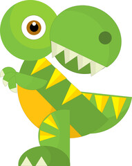 cartoon happy and funny colorful prehistoric dinosaur dino isolated illustration for kids