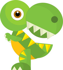 cartoon happy and funny colorful prehistoric dinosaur dino isolated illustration for kids