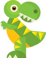 cartoon happy and funny colorful prehistoric dinosaur dino isolated illustration for kids