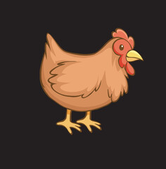 yellow chicken on a black background