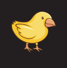 yellow chicken on a black background