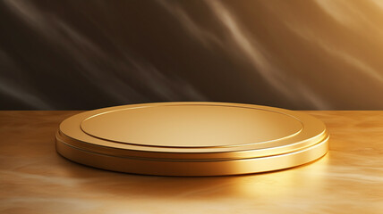 Luxury gold product backgrounds stage or blank podium pedestal on elegance presentation display backdrops. 3D rendering