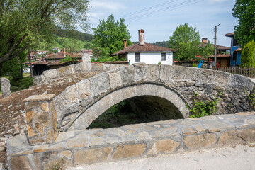 Typical Street and old houses in town of Koprivshtitsa,Bulgaria
