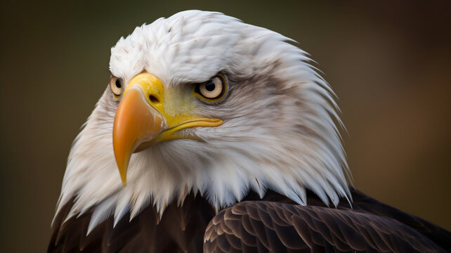 Close up on an eagle bird in nature