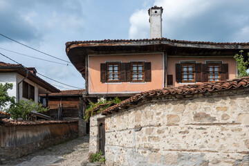 Typical Street and old houses in town of Koprivshtitsa,Bulgaria