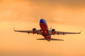 Mesmerizing Early Morning Takeoff: Commercial Airplane Soaring into the Sky in Crystal Clear 4K Resolution