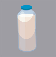 Milk bottle 3d cartoon vector illustration