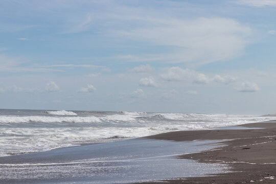 waves breaking on the beach el paredon guatemala
