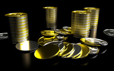 coins falling into the ground