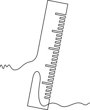 recommend clip art: ruler line icon. one line continuous style. sketch, unique, line art concept. used for icon, symbol, sign, decoration, print. PNG