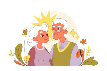 International grandparents day. Elderly people hugging each other