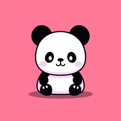 Fototapeta premium Cute panda cartoon vector illustration.