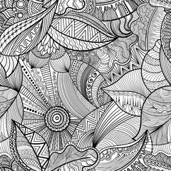 endless anti-stress coloring for adults with plant motifs. contour vector picture for coloring