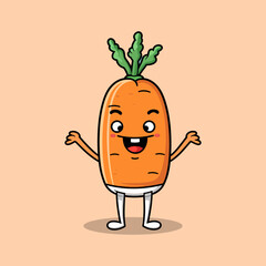 Cute carrot character mascot design vector illustration