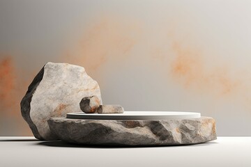 Geometric Stone and Rock shape background, minimalist mockup for podium display or showcase