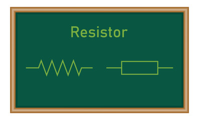 Fototapeta premium Fixed resistor symbol icon in electricity. Mathematics resources for teachers and students.