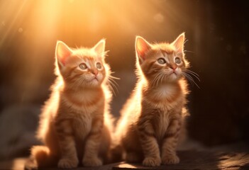 Obraz premium cute kittens in the barn on the farm. Generative AI