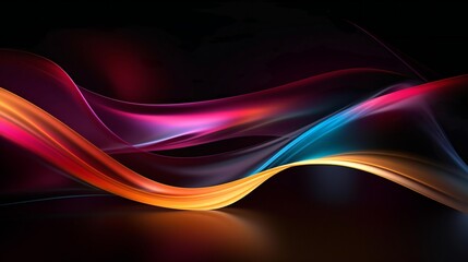 A vibrant wave of light against a dark backdrop