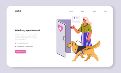 Veterinary appointment web banner or landing page.