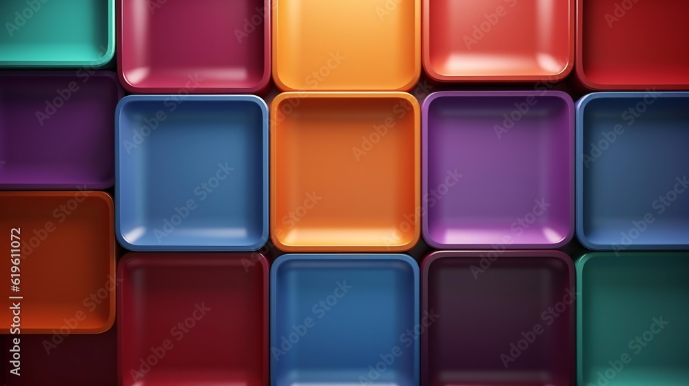 Aufkleber A vibrant and colorful background filled with various square objects