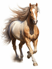 Obraz na płótnie Canvas Brown horse mane tail hooves an animal is a friend of a person, a pet