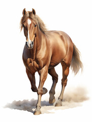 Brown horse mane tail hooves an animal is a friend of a person, a pet