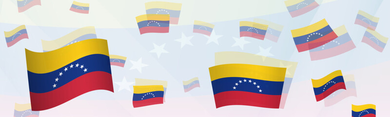 Venezuela flag-themed abstract design on a banner. Abstract background design with National flags.