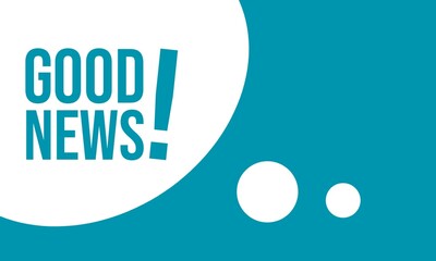 Good news speech bubble banner. Can be used for business, marketing and advertising. Isolated on blue background