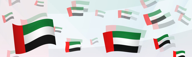 United Arab Emirates flag-themed abstract design on a banner. Abstract background design with National flags.