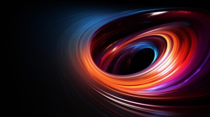 A vibrant and dynamic swirl of colorful light on a dark background