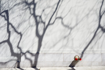 Abstract shadows on concrete wall