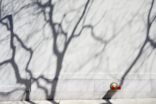 Abstract shadows on concrete wall